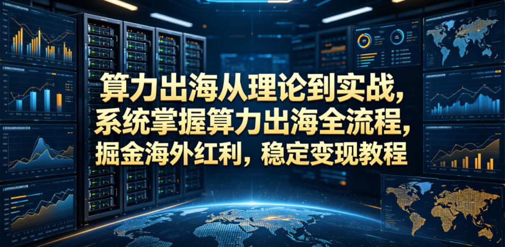 算力出海从理论到实战,系统掌握算力出海全流程,掘金海外红利,稳定变现教程-优创圈