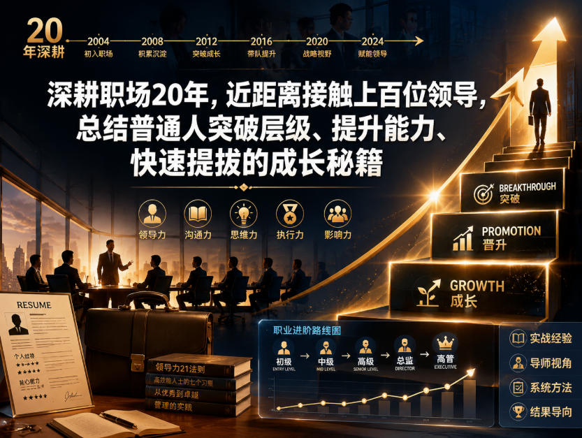 付费文章:深耕职场20年,近距离接触上百位领导,总结普通人突破层级、提升能力、快速提拔的成长秘籍(全网独家干货)-优创圈