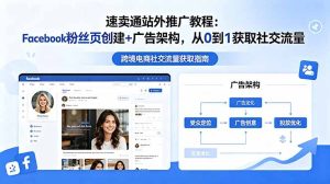 速卖通站外推广教程:Facebook粉丝页创建+广告架构,从0到1获取社交流量-优创圈
