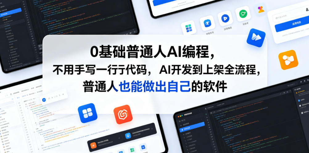 0基础普通人AI编程,不用手写一行代码,AI开发到上架全流程,普通人也能做出自己的软件-优创圈