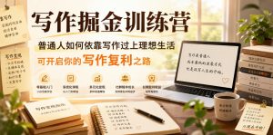 写作掘金训练营，普通人如何依靠写作过上理想生活，可开启你的写作复利之路（更新6月）-优创圈