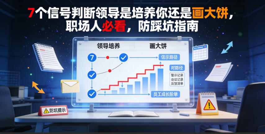 付费文章：7个信号判断领导是培养你还是画大饼，职场人必看，防踩坑指南-优创圈