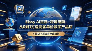 Etsy AI定制+跨境电商:从0到1打造高客单价数字产品店,不囤货不压库存全球销售-优创圈