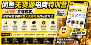 闲鱼无货源电商特训营,从0到1系统教学,帮你完整掌握闲鱼无货源电商的运营方法-优创圈