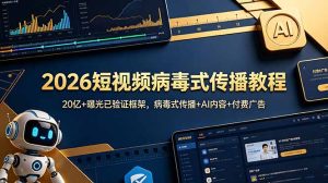 2026短视频病毒式传播教程:20亿+曝光已验证框架,病毒式传播+AI内容+付费广告-优创圈