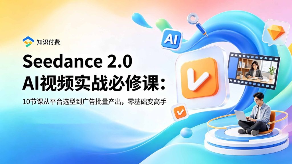 Seedance 2.0 AI视频实战必修课:10节课从平台选型到广告批量产出,零基础变高手-优创圈
