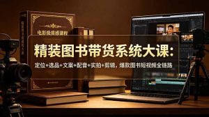 精装图书带货系统大课:定位+选品+文案+配音+实拍+剪辑,爆款图书短视频全链路-优创圈