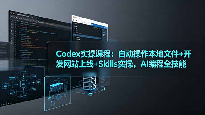 Codex实操课程:自动操作本地文件+开发网站上线+Skills实操,AI编程全技能-优创圈