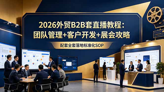 2026外贸B2B套直播教程:团队管理+客户开发+展会攻略,配套全套落地标准化SOP-优创圈