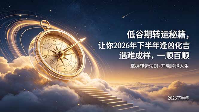 付费文章:低谷期转运秘籍,让你2026年下半年逢凶化吉,遇难成祥,一顺百顺。