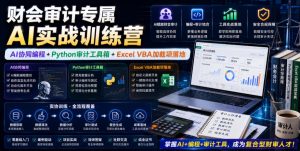 财会审计专属AI实战训练营｜AI协同编程+Python审计工具箱+Excel VBA加载项落地-优创圈