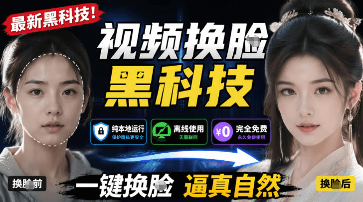 AI人工智能如此夸张?一键视频换Lian黑科技,纯本地离线运行,本地视频换Lian娱乐工具,AI FaceSwap-优创圈