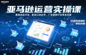 亚马逊运营实操课，覆盖选品方法、新品口诀必学、广告最新打法等全流程，打造跨境爆款店铺（更新6月）-优创圈