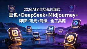 2026AI全年实战训练营：豆包+DeepSeek+Midjourney+即梦+可灵+海螺，全工具链-优创圈
