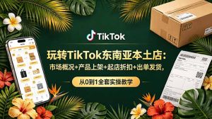 玩转TikTok东南亚本土店：市场概况+产品上架+起店折扣+出单发货，从0到1全套实操教学-优创圈