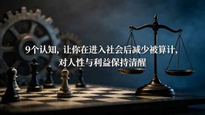 付费文章：9个认知，让你在进入社会后减少被算计，对人性与利益保持清醒-优创圈