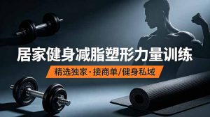 抖音健身热门短视频教学：居家健身减脂塑形力量训练，精选独家，接商单或者健身私域-优创圈