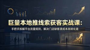 巨量本地推线索获客实战课：手把手拆解平台流量规则，解决门店缺客源成本高转化差-优创圈