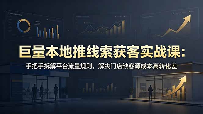 巨量本地推线索获客实战课：手把手拆解平台流量规则，解决门店缺客源成本高转化差-优创圈