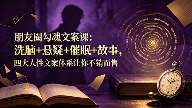 朋友圈勾魂文案课：洗脑+悬疑+催眠+故事，四大人性文案体系让你不销而售-优创圈