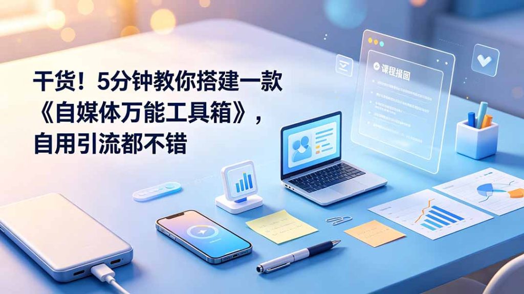 干货！5分钟教你搭建一款《自媒体万能工具箱》，自用引流都不错-优创圈