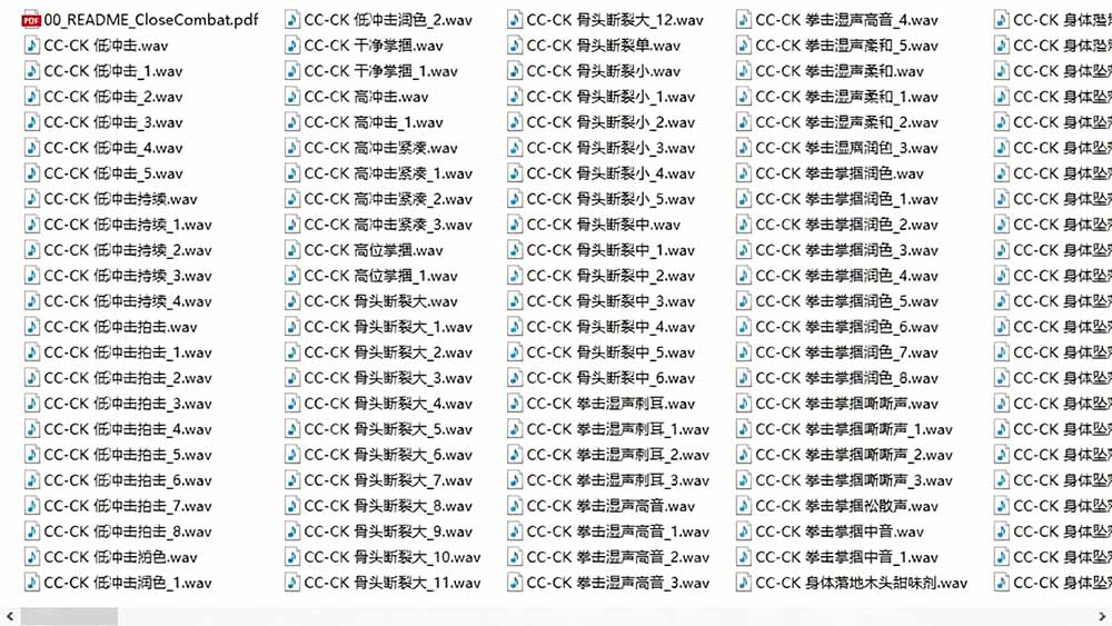 宝藏级别音效！2828种近身搏斗拳打脚踢音效素材，全部中文分类，免解压使用  Close Combat-优创圈