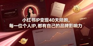 小红书IP变现40天陪跑，每一位个人IP，都有自己的品牌影响力-优创圈