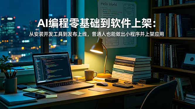AI编程零基础到软件上架：从安装开发工具到发布上线，普通人也能做出小程序并上架应用商店-优创圈