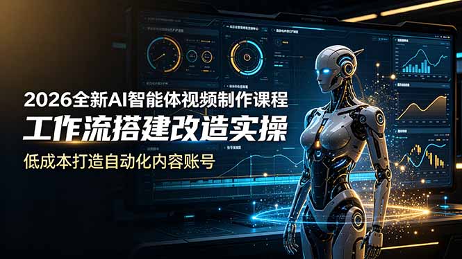 2026全新AI Codex智能体视频制作课程，工作流搭建改造实操，低成本打造自动化内容账号-优创圈