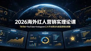 2026海外红人营销实理论课：TikTok+YouTube+Instagram三大平台算法与底层逻辑全拆解-优创圈