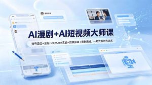 AI漫剧+AI短视频大师课:账号定位+豆包DeepSeek实战+剪映剪辑+漫剧速成,一站式AI创作体系-优创圈