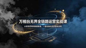 万相台无界全链路运营实战课,从底层逻辑到数据复盘,一套标准化投放落地流程-优创圈