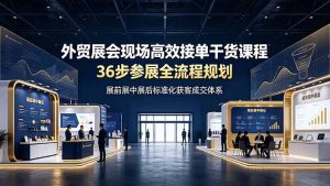 外贸展会现场高效接单干货课程，36步参展全流程规划，展前展中展后标准化获客成交体系-优创圈