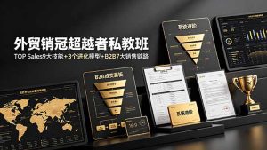 外贸销冠超越者私教班:TOP Sales9大技能+3个进化模型+B2B7大销售链路,系统进阶-优创圈