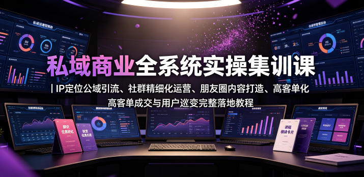 私域商业全系统实操课|IP定位公域引流、社群精细化运营、朋友圈内容打造、高客单成交与用户裂变完整落地教程-优创圈
