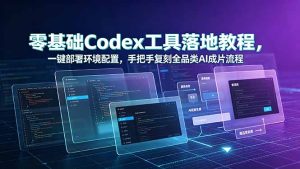 零基础Codex工具落地教程,一键部署环境配置,手把手复刻全品类AI成片流程-优创圈