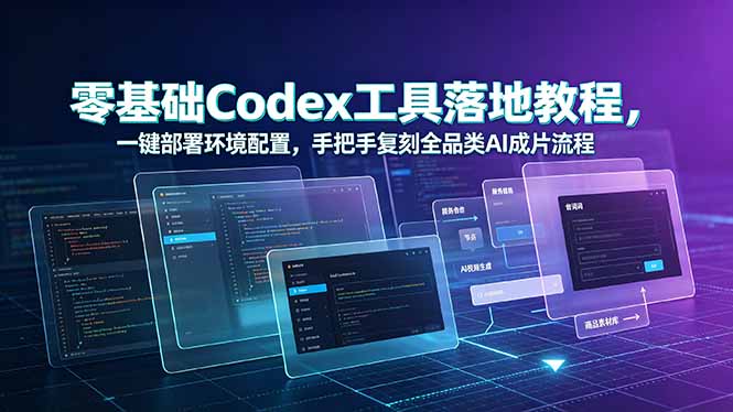 零基础Codex工具落地教程,一键部署环境配置,手把手复刻全品类AI成片流程-优创圈