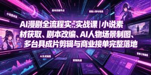 AI漫剧全流程实战课｜小说素材获取、剧本改编、AI人物场景制图、多工具成片剪辑、平台付费变现与商业接单完整落地-优创圈