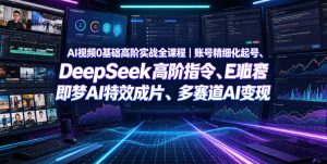 AI视频0基础高阶实战全课程|账号精细化起号、DeepSeek高阶指令、即梦AI特效成片、多赛道AI短视频量产变现-优创圈