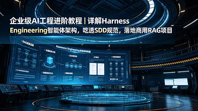 企业级AI工程进阶教程|详解Harness Engineering智能体架构,吃透SDD规范,落地商用RAG项目-优创圈