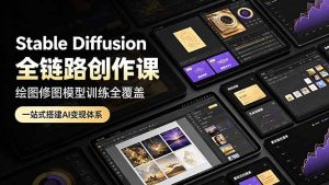 Stable Diffusion全链路创作课,绘图修图模型训练全覆盖,一站式搭建AI变现体系-优创圈