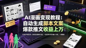 AI漫画变现教程:不用手写提示词,自动生成脚本文案,一份伙伴计划万播5-10块,一条爆款推文收益上万-优创圈