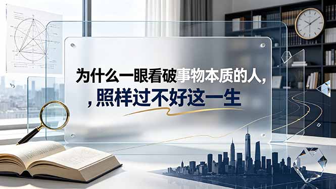 付费文章:为什么一眼看破事物本质的人,照样过不好这一生