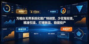 万相台无界系统化推广特训营VI0.0,少花冤枉钱,精准引流、打爆新品、稳提投产(全程录音+字幕)-优创圈