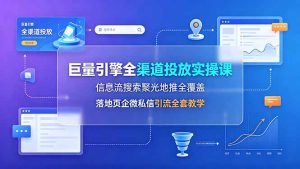 巨量引擎全渠道投放实操课,信息流搜索聚光地推全覆盖,落地页企微私信引流全套教学-优创圈