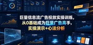 巨量信息流广告投放实操训练,从0基础成为巨量广告高手,实操演示+心法分析-优创圈