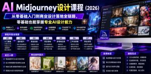 AI Midjourney设计课程(2026),从零基础入门到商业设计落地全链路,零基础也能掌握专业AI设计能力-优创圈