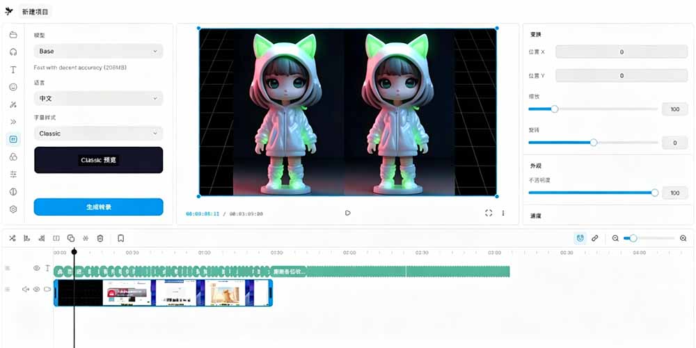开源“剪映CapCut”替代品，居然支持一键生成视频字幕？还可在线AI剪辑视频，这也太爽了吧 Cutia