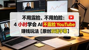 不用露脸、不用拍脸:4 小时学会 AI 不露脸 YouTube 赚钱玩法【原创双语字幕】-优创圈