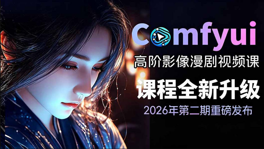 2026新版ComfyUI漫剧动画全流程实战课，0基础入门到进阶全流程动态漫，轻松实现流量变现-优创圈